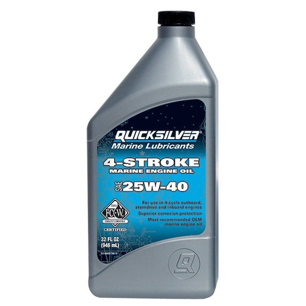 Quicksilver Quicksilver Marine Lubricants 25W-40 4-Cycle Outboard Motor Oil 32 oz 1 pk 71092-8M0078619 - main